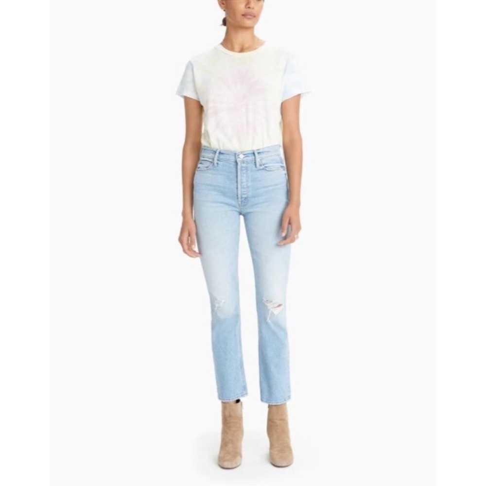 MOTHER The Dazzler Button Fly Ankle in Really Intoxicated Blue Wash size 25
